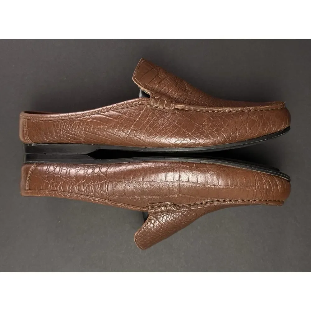 Carlos Santana Cronos Alligator Mule Men’s US 7D EU 40 Brown Leather Slip-On